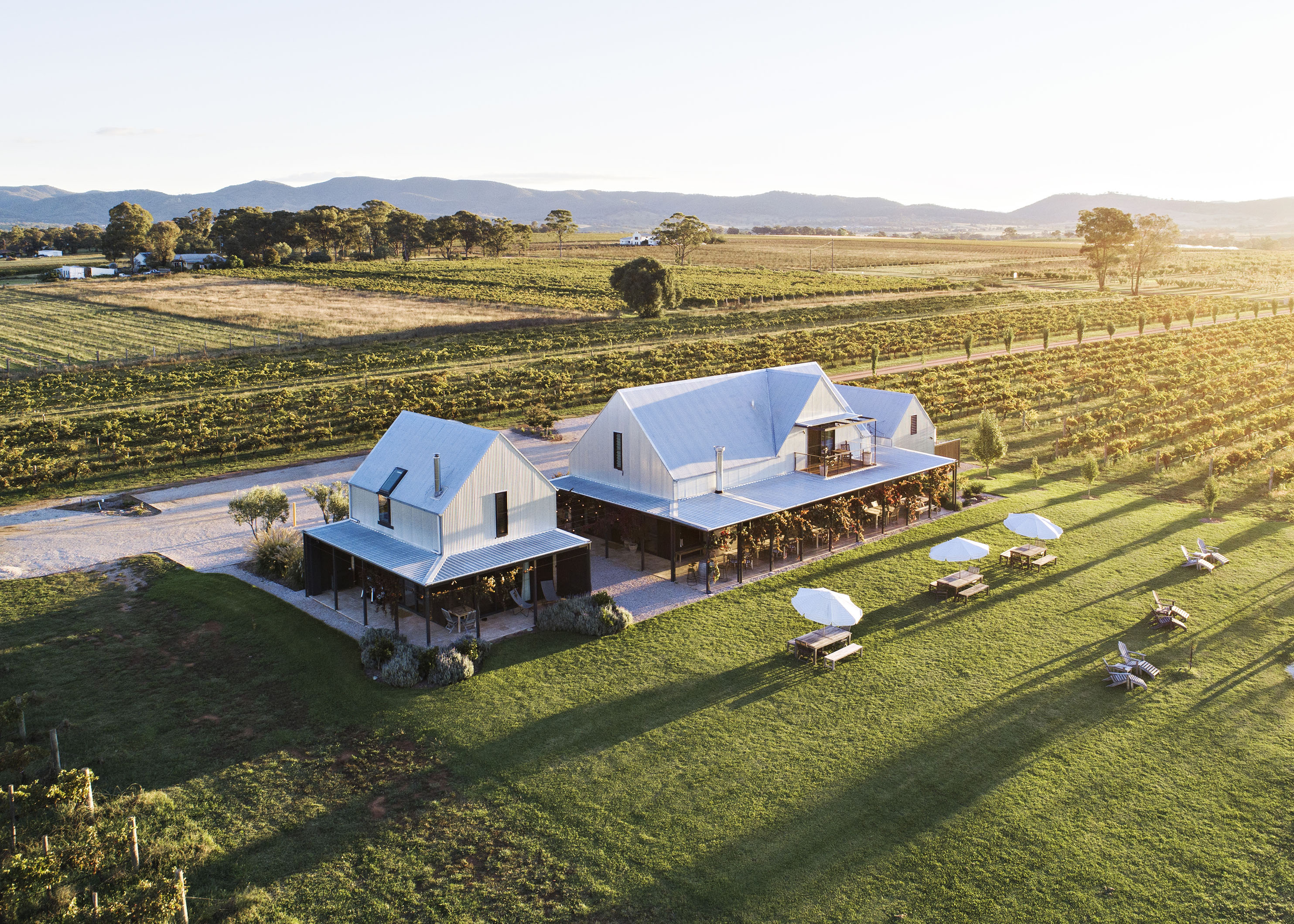 Aerial view of Yeates estate